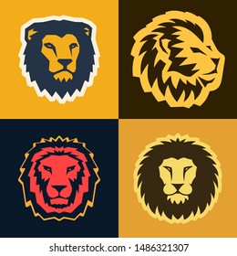 Set of Lion logo. Icon design. Template elements
