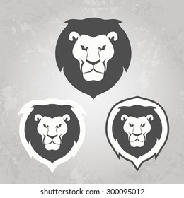Set of Lion logo templates, for your business, collection of symbols to convey idea of strength power pride honor  guard security heritage and traditions