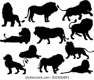 Diseño de la Ilustración del Vector de Silhouette de León