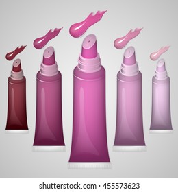 Set of lip gloss. Vector illustration