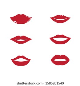Set of Lips icon cosmetic logo vector template