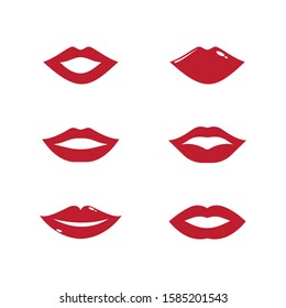 Set of Lips icon cosmetic logo vector template