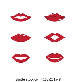 Set of Lips icon cosmetic logo vector template
