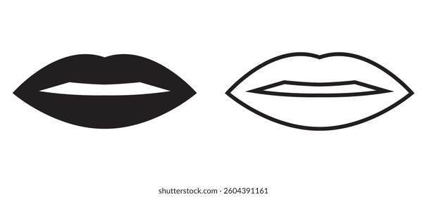 set of lips icon. vector illustration of a female lips.