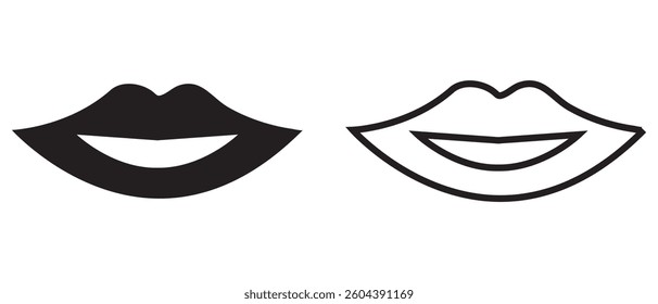 set of lips icon. vector illustration of a female lips.