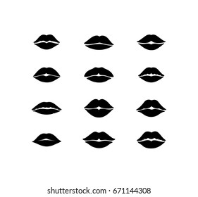 Set of lips icons