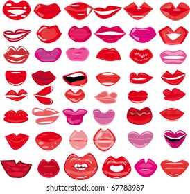 Set of lips. Illustration.