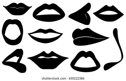set of lips isolated on white