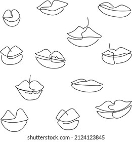Juego de labios una línea dibujada