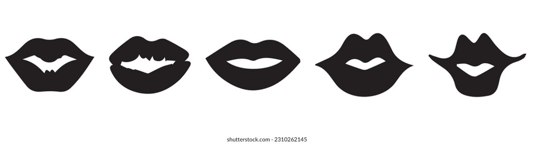 Set of lips, vector illustration.EPS 10