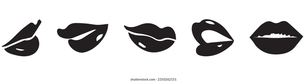 Set of lips, vector illustration.EPS 10