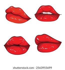 set of lips vector illustration art