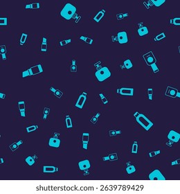 Set Lipstick, Bottle of nail polish, Tube hand cream and shampoo on seamless pattern. Vector