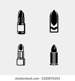 conjunto de iconos de concepto de lápiz labial aislado en fondo blanco