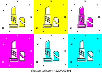 Set Lipstick icon isolated on color background. 8 March. International Happy Women Day.  Vector