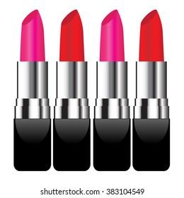 set of lipstick isolate on white background vector illustrations