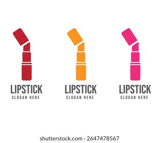 Conjunto de design de logotipo batom, logotipo de batom de maquiagem da mulher