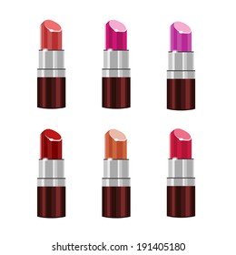 Set of lipsticks. Vector collection