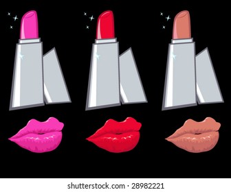 set of lipsticks - vector illustrations