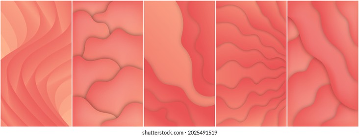 Set Of Liquid Abstract  Shape Gradients. Fluid Colorful 3D Background. Trendy Design Composition For Flyer, Banner, Magazine, Brochure, Website, Cover, Poster, Mobile App. Vector Illustration, Eps 10.