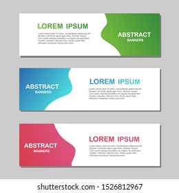 Set of liquid abstract web banner. Flat geometric shapes of different color  for social media post promotion. Background with text space, hand drawn elements. Sale, discount, promo layout template