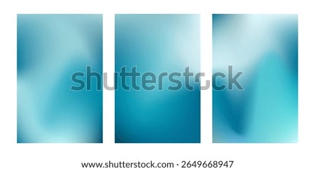 Set of liquid aquamarine colored gradient posters