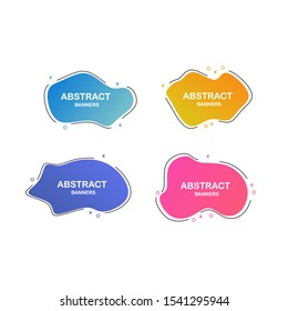Set of liquid background modern futuristic graphic. Modern Web Banner Design Background. Creative Banner Header Templates. for social media post promotion, Sale, discount layout vector illustration
