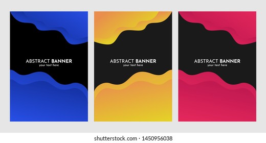 Set liquid banner with black background