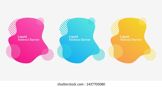 set of liquid banner modern. gradient abstract banner with liquid free vektor