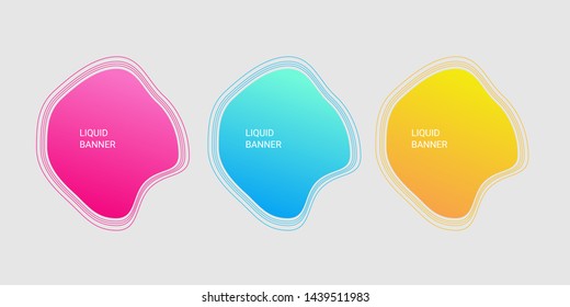 set of liquid banner modern gradient abstract banner with liquid free vektor