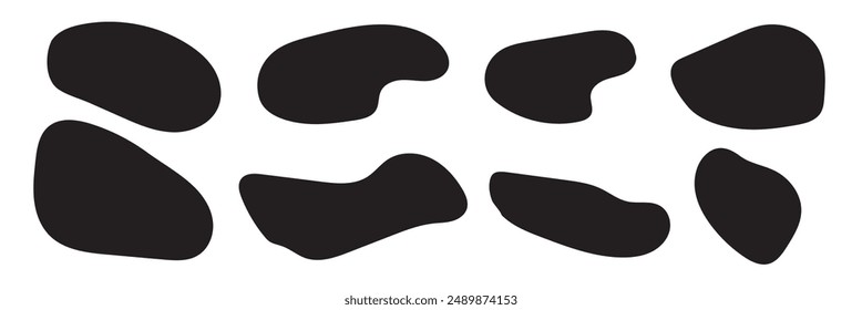Set of liquid blob shapes. Abstract watery forms template. Blob set.
