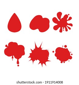 Set of liquid or blood splash.