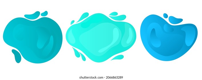 Set of liquid bright shapes for banners, flyers and advertising design. Modern fluid gradient background design elements collection. Vector illustration