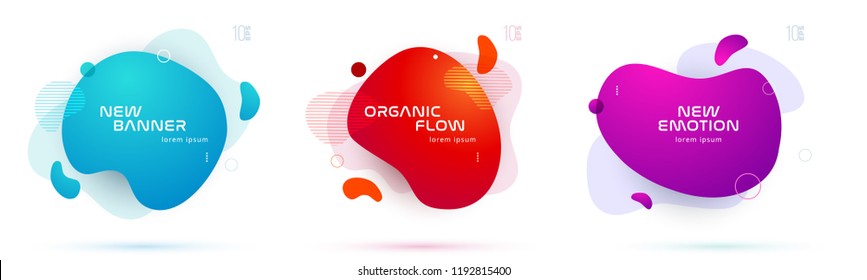 Set of liquid color abstract geometric shapes. Fluid gradient elements for minimal banner, logo, social post. Futuristic trendy dynamic elements. Abstract background. Eps10 vector. - Shutterstock ID 1192815400
