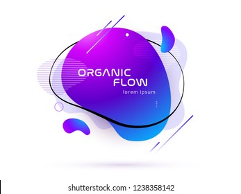 Set of liquid color abstract geometric shapes. Fluid gradient elements for minimal banner, logo, social post. Futuristic trendy dynamic elements. Abstract background. Eps10 vector.