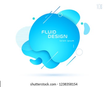 Set of liquid color abstract geometric shapes. Fluid gradient elements for minimal banner, logo, social post. Futuristic trendy dynamic elements. Abstract background. Eps10 vector.