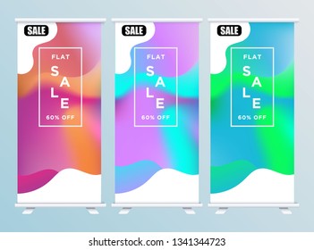 Set of liquid color abstract geometric shapes. Fluid gradient for minimal banner, logo, social post. Futuristic trendy dynamic elements. Abstract background. Eps10 vector. - Vector