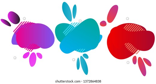 	
Set of liquid color abstract geometric shapes with Modern Fluid gradient elements for minimal banner, logo, social post,background. Futuristic trendy dynamic elements vector