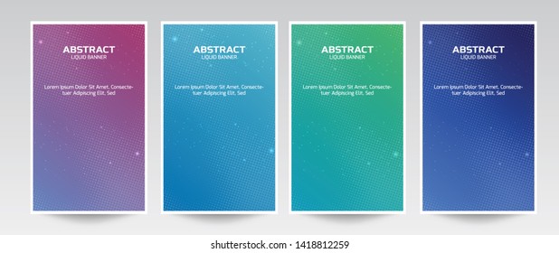 Set of liquid color abstract geometric shapes. Fluid gradient elements for minimal banner, logo, social post. Futuristic trendy dynamic elements. Abstract background. Eps10 vector.