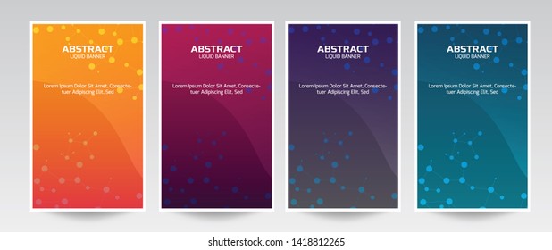 Set of liquid color abstract geometric shapes. Fluid gradient elements for minimal banner, logo, social post. Futuristic trendy dynamic elements. Abstract background. Eps10 vector.