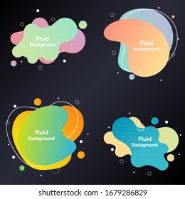 Set of liquid color abstract geometric shapes graphic element banner background. Vector illustration