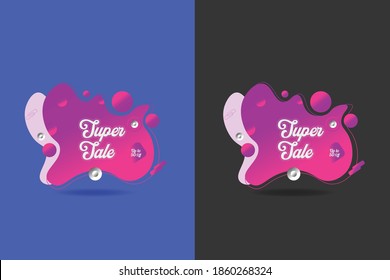 Set of liquid color abstract geometric shapes. Fluid gradient elements for minimal banner, logo, social post. Futuristic trendy dynamic elements. Abstract background. Eps10 vector.