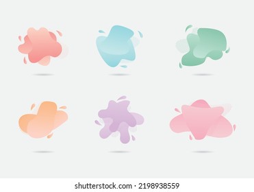 set of liquid color abstract geometric shapes