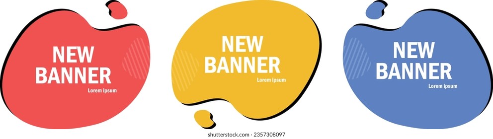 Set of liquid color abstract geometric shapes. Fluid gradient elements for minimal banner. Vector ilustration