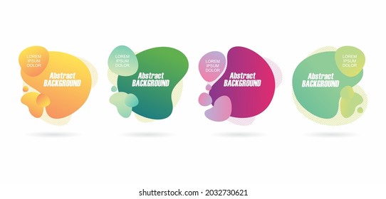 Set of liquid color abstract gradient elements shapes, abstract Colourful design background template. Abstract vector gradient elements for logo, banner, post Vector Illustration.