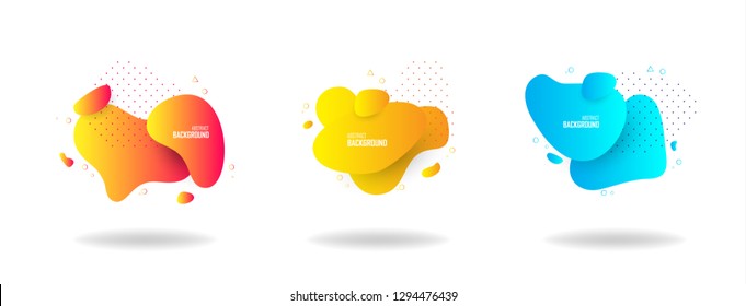 Set of liquid color abstract shapes, abstract design background. Abstract vector gradient elements for logo, banner, post