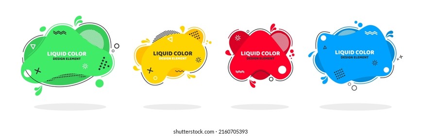 Set of Liquid color. Dynamical colored forms and line. Vector illustration for banner, poster, logo, cover design.