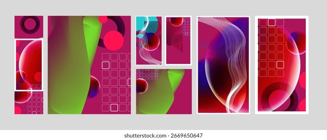 Definir a cor líquida Projeto misto de recorte de mídia. Contraste máximo confortável Fundo de geometria simples