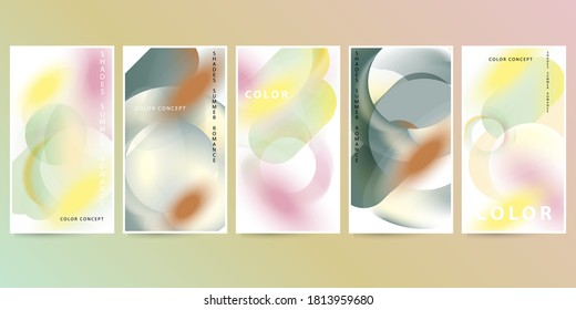 Set liquid color pastel natural natural muted shades of gentle design. Lightweight comfortable light background