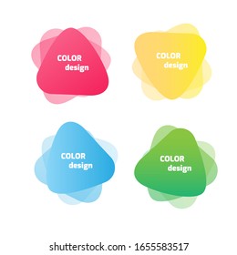 Conjunto de formas vectoriales coloridas y líquidas. Pancartas vectoriales abstractas. Elementos de diseño.